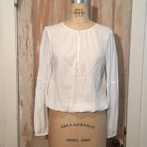 CLUB MANACO Cotton Voile Swiss Dot Top